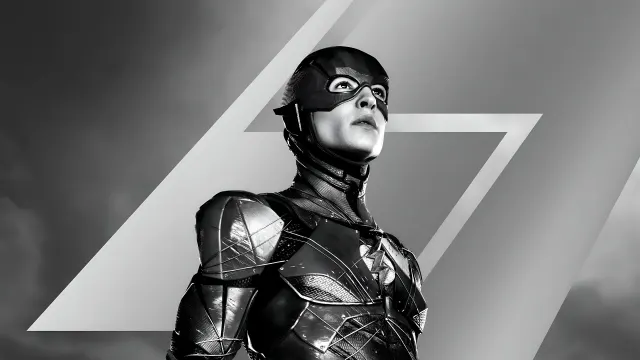 The Flash Ezra Miller Lightning Logo Monochrome wallpaper on Pixipics