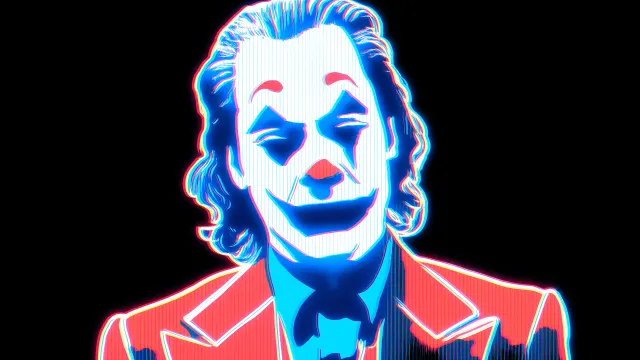 The Joker In A Neon Art Style With Red And Blue Lights wallpaper on Pixipics