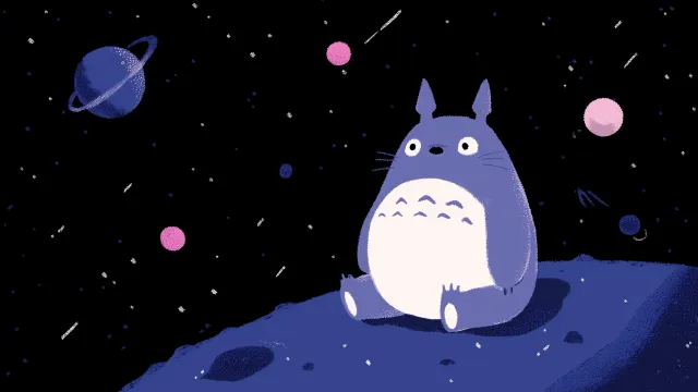 Totoro Space Cute Anime Gif wallpaper on Pixipics