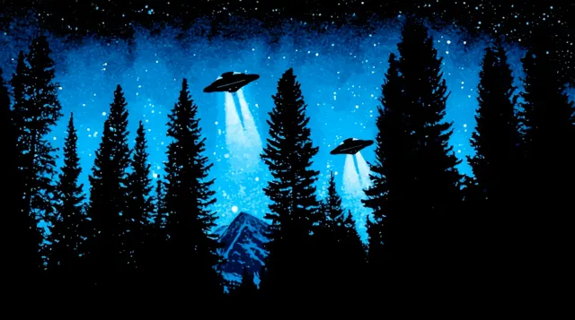 Ufo Aesthetic Alien Invasion Scene Blue Gif wallpaper on Pixipics