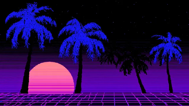 Vaporwave Palm Trees Neon Sunset wallpaper on Pixipics