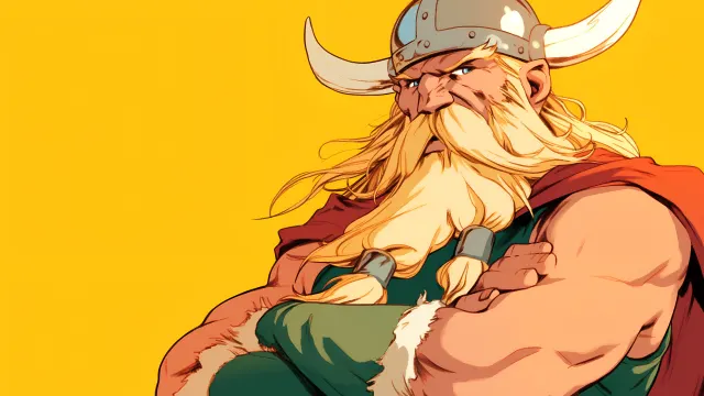 Viking Warrior Cartoon Yellow wallpaper on Pixipics