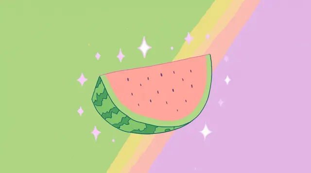 Watermelon Slice Sparkles Pastel Rainbow Gif wallpaper on Pixipics