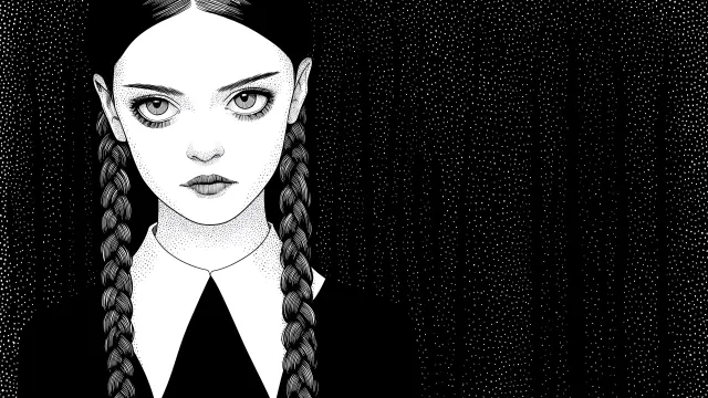 Wednesday Addams Black And White wallpaper on Pixipics