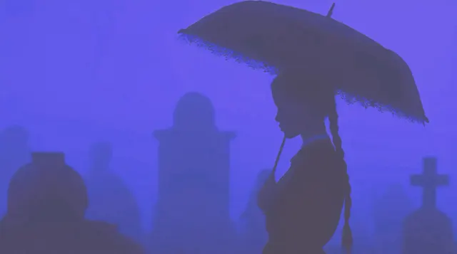 Wednesday Addams Dark Umbrella Gif wallpaper on Pixipics