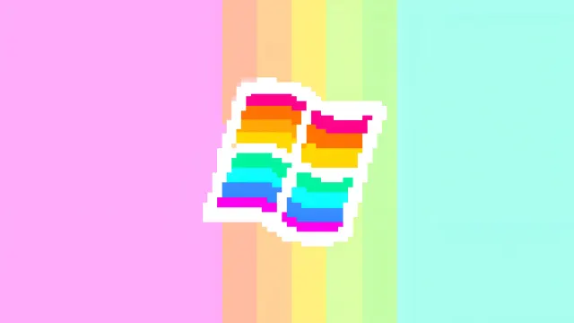 Windows Retro Pastel Rainbow Logo wallpaper on Pixipics