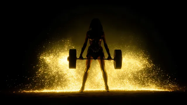 Wonder Woman Deadlift Golden Sparks wallpaper on Pixipics