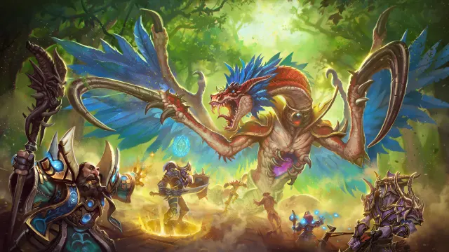 World Of Warcraft Dragon Battle In Forest wallpaper on Pixipics