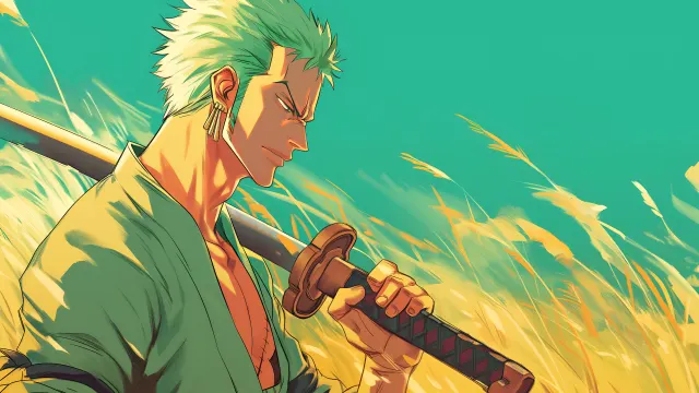 Zoro One Piece Wheat Field Samurai wallpaper on Pixipics