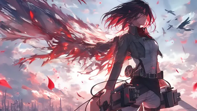 Aot Beautiful Mikasa Ackerman wallpaper on Pixipics