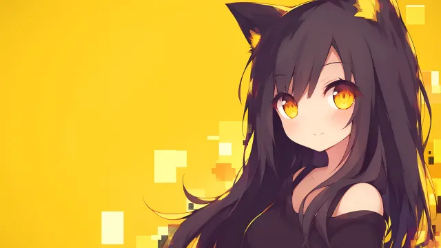 Aphmau Bright Yellow Cat Look wallpaper on Pixipics