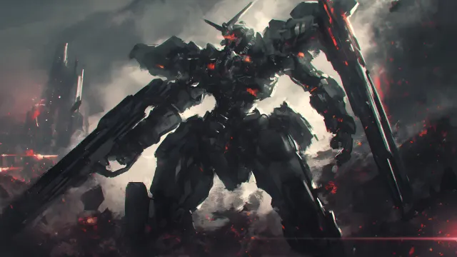 Armored Core Black Mecha Battlefield wallpaper from Pixipics