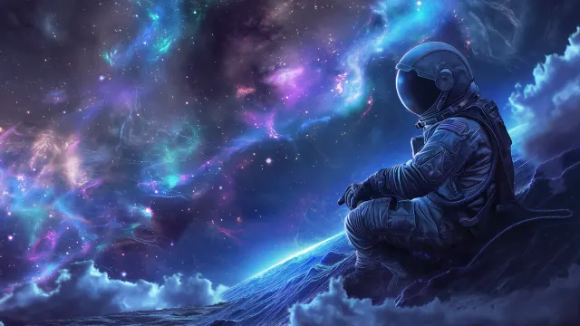 Astronaut Observes The Vastness Of Space wallpaper on Pixipics