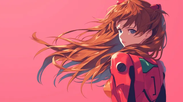Asuka Evangelion Pink Anime Gif wallpaper on Pixipics