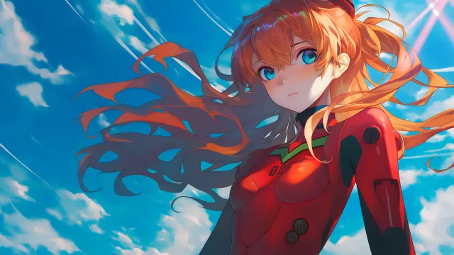 Asuka Langley Sunset Breeze wallpaper on Pixipics