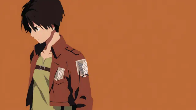 Attack On Titan Eren Yeager Minimalist Orange wallpaper from Pixipics