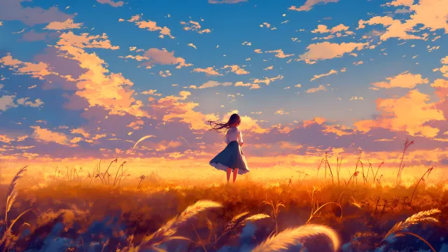 August Aesthetic Field Sunset wallpaper on Pixipics