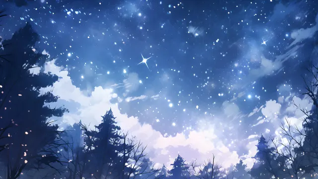 Beautiful Winter Sky Full Of Stars wallpaper on Pixipics