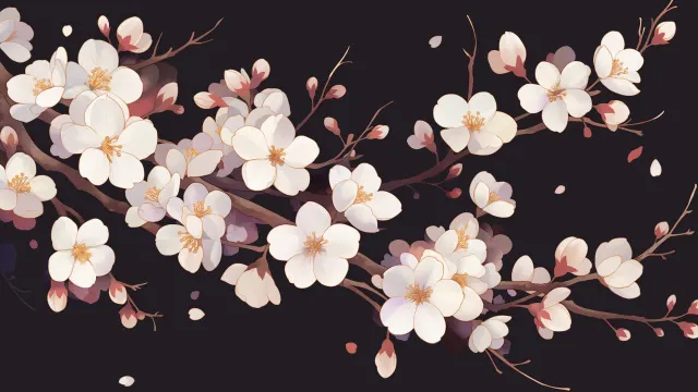 Branch With White Blossoms Spring wallpaper on Pixipics