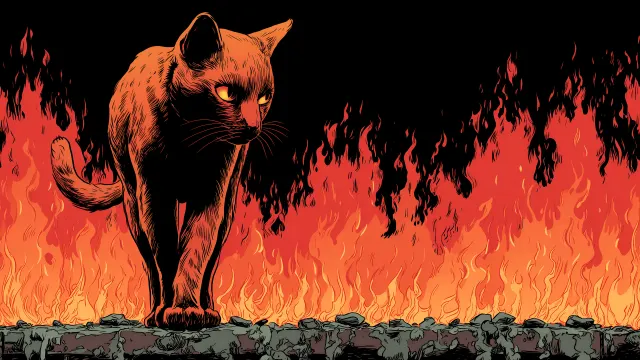Cat On A Hot Fire wallpaper on Pixipics