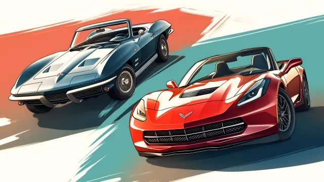 Chevrolet Corvette Classic Modern Duo wallpaper from Pixipics