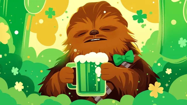 Chewbacca With Beer Patricks Day wallpaper on Pixipics