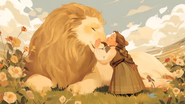 Chronicles Of Narnia Girl And Lion wallpaper on Pixipics