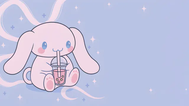Cinnamoroll Drinking Boba Kawaii wallpaper on Pixipics