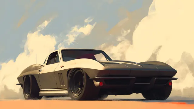Classic Corvette Dusty Road wallpaper from Pixipics