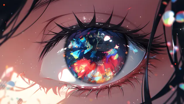 Colorful Eye Anime Girl wallpaper from Pixipics