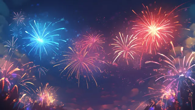 Colorful Fireworks Night Sky wallpaper from Pixipics