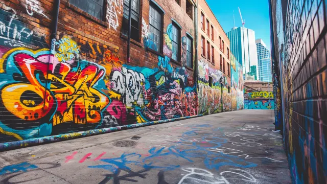 Colorful Graffiti In An Alley wallpaper on Pixipics