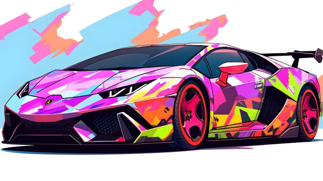 Colorful Lamborghini Huracan White wallpaper from Pixipics