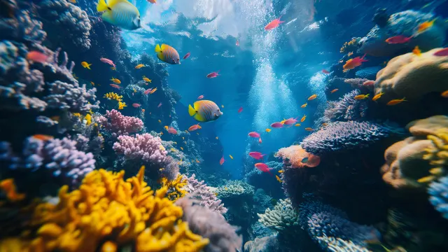 Coral Reef With Butterflyfish wallpaper on Pixipics