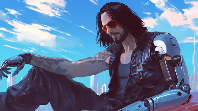 Cyberpunk 2077 Johnny Silverhand Clouds wallpaper on Pixipics