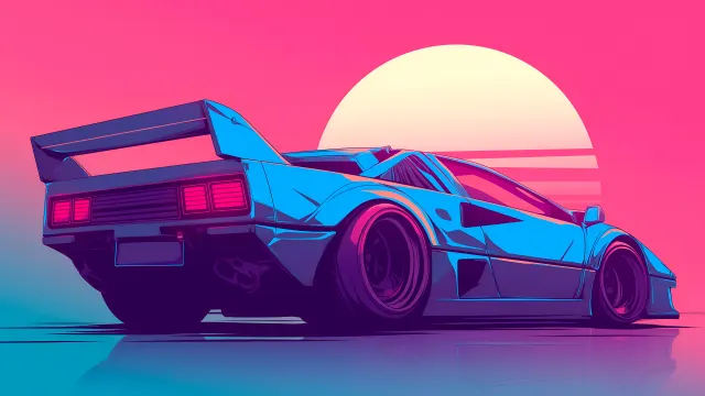 Cyberpunk Car Vaporwave Dreams wallpaper on Pixipics