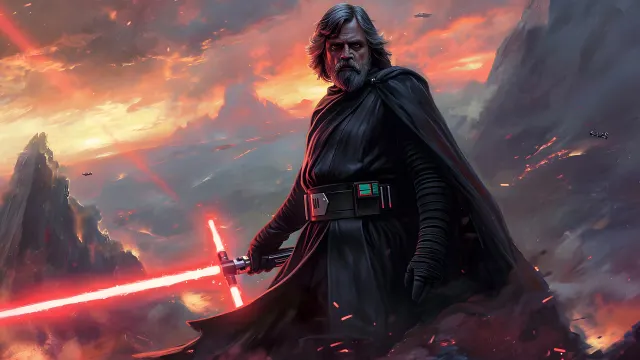 Dark Side Luke Skywalker Kylo Ren Lightsaber wallpaper on Pixipics
