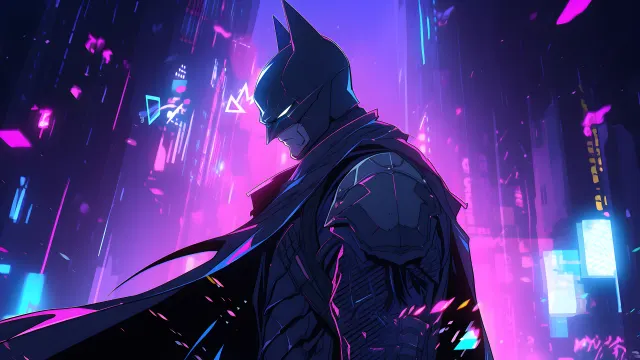 Dc Batman In Night Purple City wallpaper on Pixipics