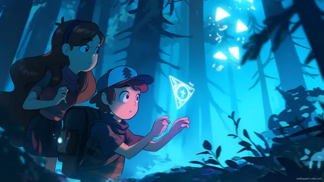 Dipper Mabel Mystical Signs Forest Exploration wallpaper on Pixipics
