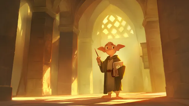 Dobby In Hogwarts Corridor wallpaper from Pixipics