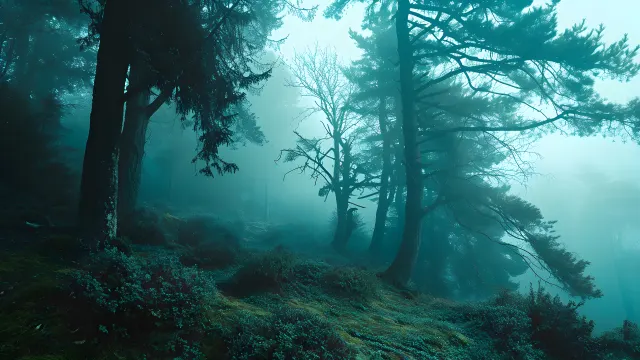 Enchanted Misty Forest wallpaper on Pixipics