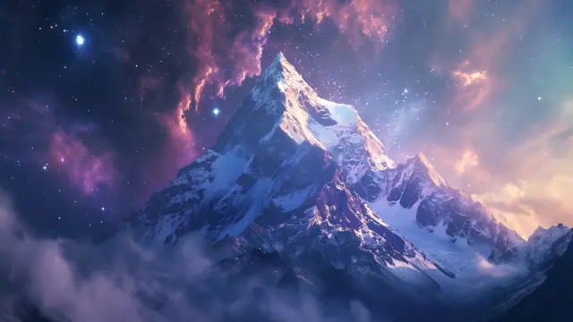 Everest In The Space Sky wallpaper on Pixipics