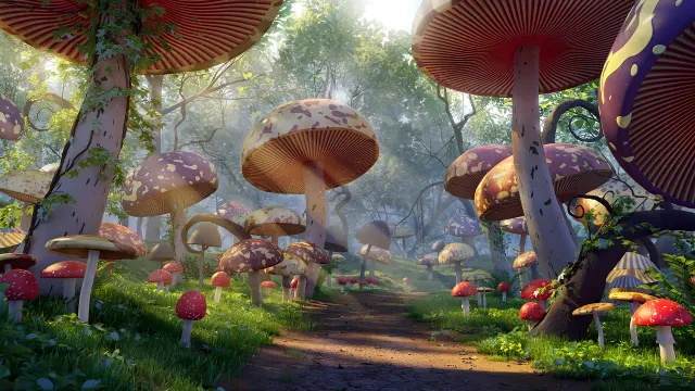 Fairycore Mushroom Forest wallpaper from Pixipics