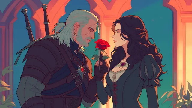Geralt And Yennefer Romance wallpaper on Pixipics