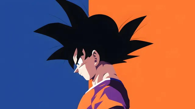 Goku Blue Orange Minimalist wallpaper from Pixipics