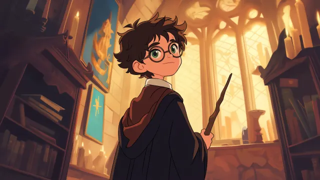 Harry Potter In Classroom Cartoon wallpaper on Pixipics