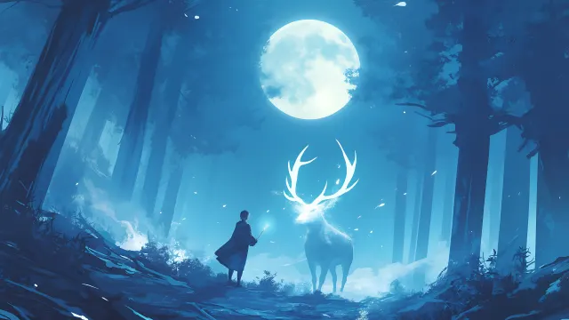 Harry Potter Patronus Stag Forbidden Forest wallpaper from Pixipics