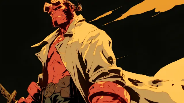 Hellboy Comic Style Dramatic Pose wallpaper on Pixipics