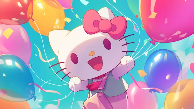 Hello Kitty Balloons Sanrio wallpaper on Pixipics