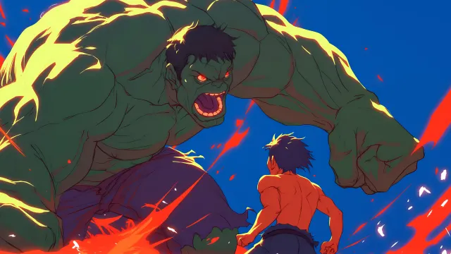 Hulk Rage Confrontation Fiery Power wallpaper on Pixipics